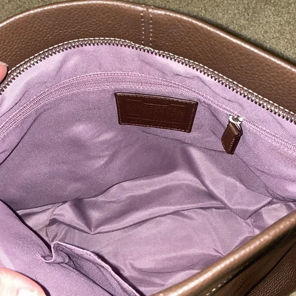 Coach Brown Leather Shoulder Bag with Hobo Silhouette - Picture 8 of 16